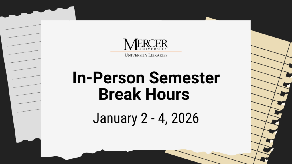 In-Person Semester Break Hours January 2 - 4, 2026
