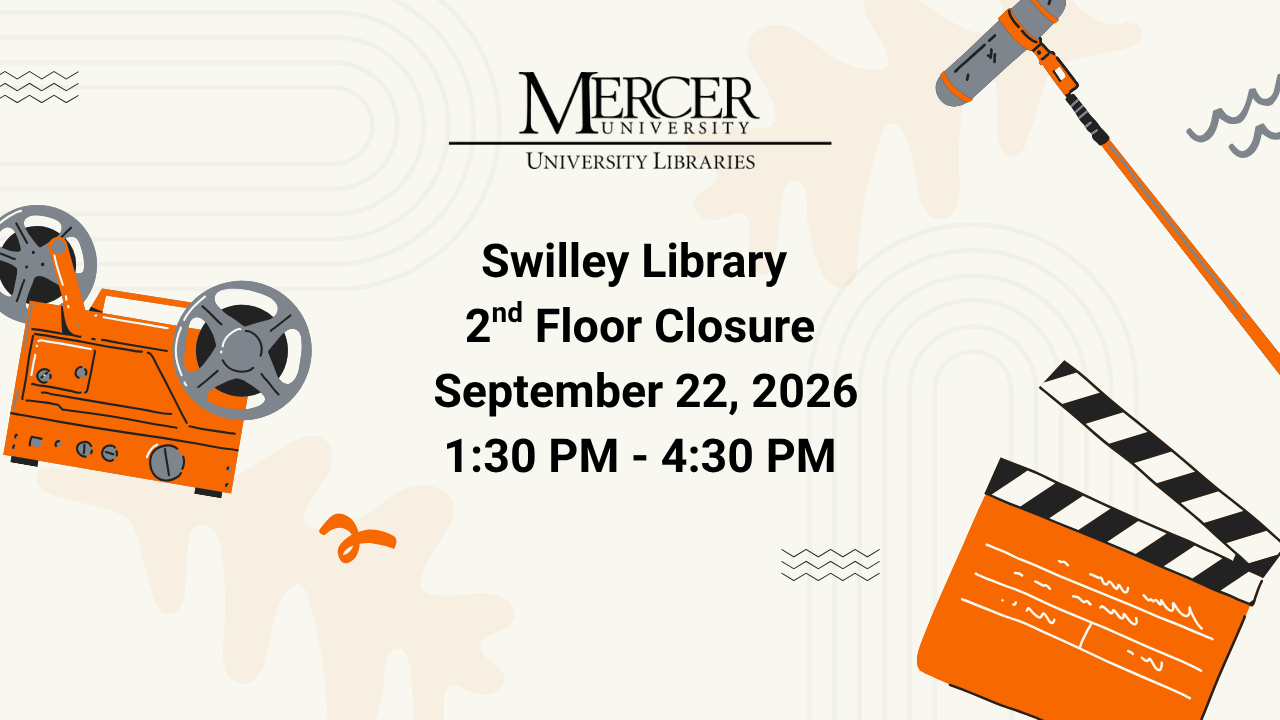 Swilley Library 2nd Floor Closure on September 22, 2026 from 1:30 PM till 4:30 PM