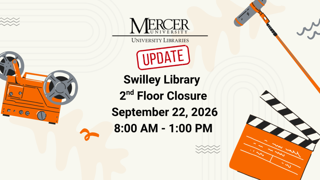 Swilley Library 2nd Floor Closure on September 22, 2026 from 8:00 AM till 1:00 PM