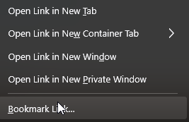 Firefox link context menu