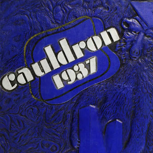 Image of the blue cover of the Cauldron yearbook 1937